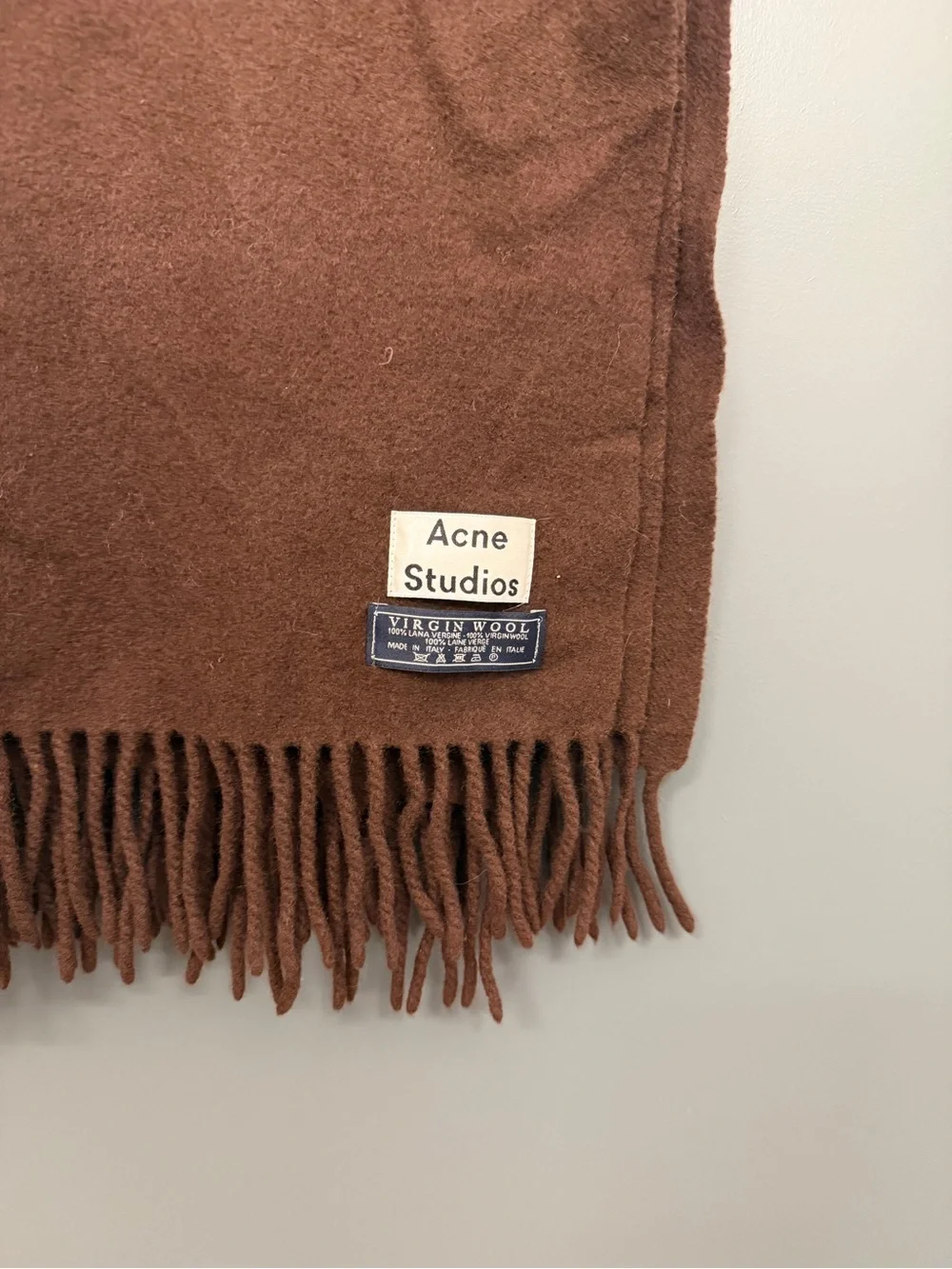 Acne Studios Brown Virgin Wool Fringe Throw